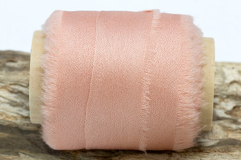 1 1/2 Inch Frayed Satin Ribbon - Pink - Sold by the Foot