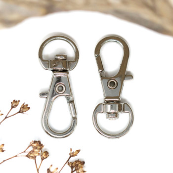 Platinum Plated Alloy 30x11mm Swivel Lobster Clasp