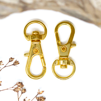 Gold Plated Alloy 30x11mm Swivel Lobster Clasp