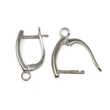 Platinum Plated 16x12mm Latch Back Earrings - 1 Pair