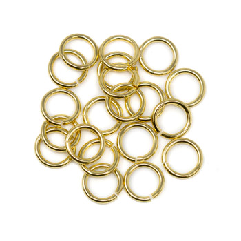 Gold Plated 7mm Round 18 Gauge OPEN Jump Rings - 20 Pieces