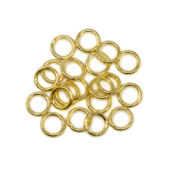 18kt Gold Plated 5mm Round 18 Gauge CLOSED Jump Rings - 20 Pieces