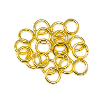 Gold Plated 6mm Round 18 Gauge CLOSED Jump Rings - 20 Pieces
