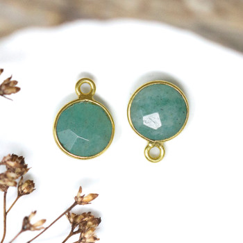 Amazonite Polished Vermielle 8mm Faceted Coin Charm