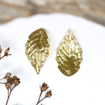 Gold Plated 10x18mm Leaf Charm