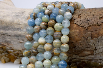 Blue Calcite Mixed Polished 10mm Round