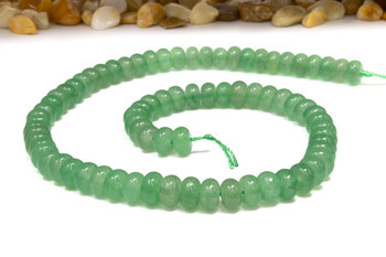 Jade Polished 5x8mm Smooth Rondelle - Dyed Mint