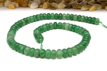 Jade Polished 5x8mm Smooth Rondelle - Dyed Sage