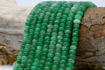 Jade Polished 5x8mm Smooth Rondelle - Dyed Sage