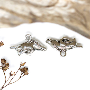 Silver Plated Alloy 22x12mm Hog Charm