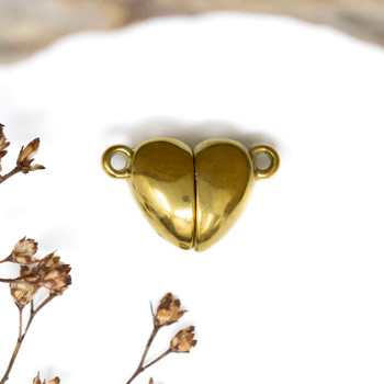 Gold Plated 17x11mm Magnetic Heart Clasp