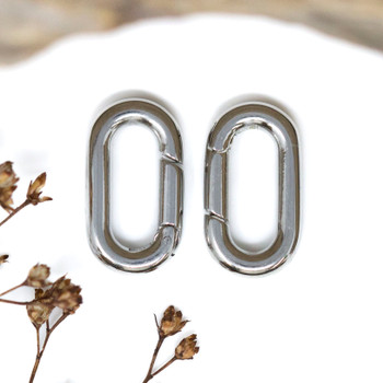 Stainless Steel 18.5x10mm Spring Gate Oval Ring