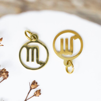 Gold Plated Stainless Steel 11mm Scorpio Zodiac Charm