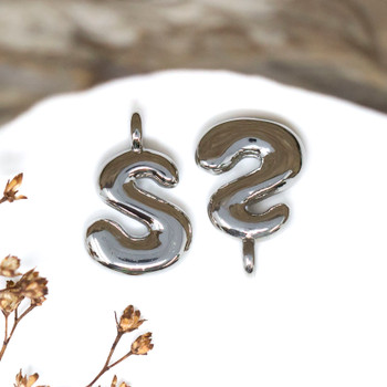 Platinum Plated Letter "S" Charm