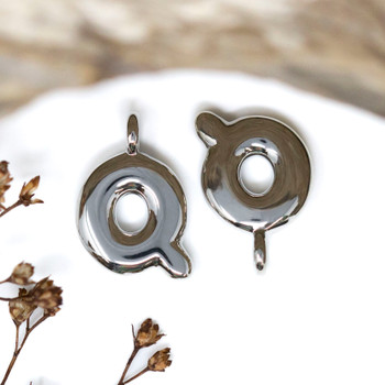 Platinum Plated Letter "Q" Charm