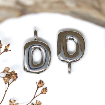 Platinum Plated Letter "D" Charm