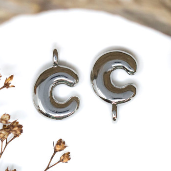 Platinum Plated Letter "C" Charm