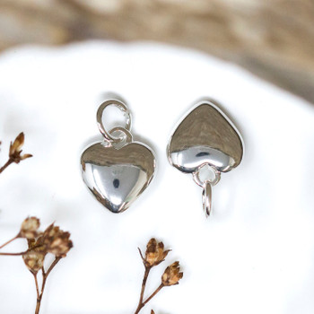 Silver Plated 9mm Puffy Heart Charm
