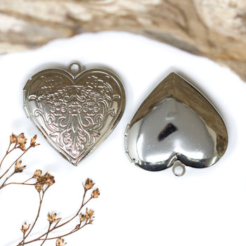 Silver Plated 28mm Heart Locket for Photo Pendant