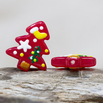 Lampwork Glass 26x22mm Christmas Tree Bead