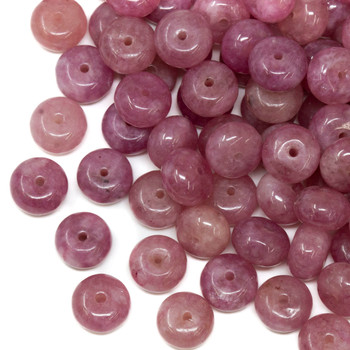Jade Polished 5x8mm Rondelle - Dark Dusty Orchid - Sold Individually