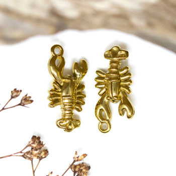 Gold Plated Stainless Steel 22x10mm Lobster Charm