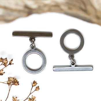 Stainless Steel 13.5mm Flat Toggle Clasp