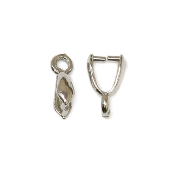 Platinum Plated 9x5mm Ice Pick Pinch Bail