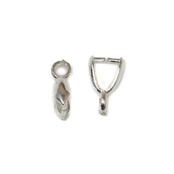Silver Plated 9x5mm Ice Pick Pinch Bail