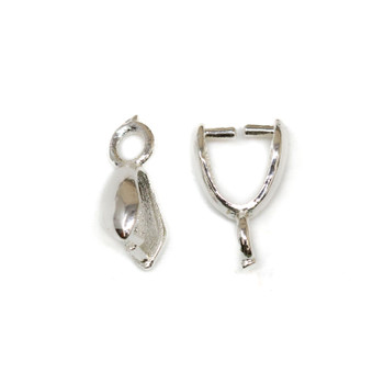 Silver Plated 11x7mm Ice Pick Pinch Bail