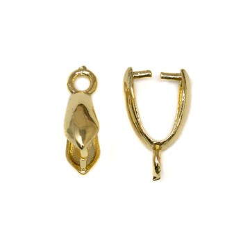 18kt Gold Plated 14x9mm Ice Pick Pinch Bail