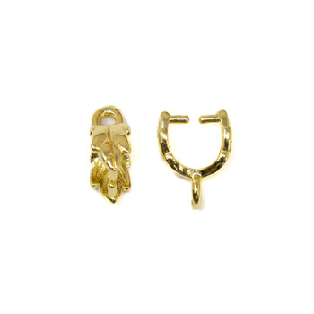 Gold Plated 9mm Leaf Pinch Bail