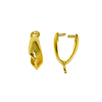 14kt Gold Plated 14x9mm Ice Pick Pinch Bail