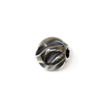 Sterling Silver 8mm Oxidized Twist Bead