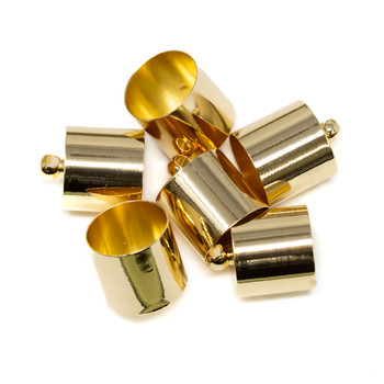 18kt Gold Plated 12x15mm End Caps - 11.5mm Hole - 3 Pair