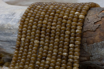 Jade Polished 4x6mm Smooth Rondelle - Dyed Root Beer