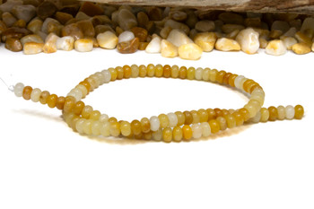 Jade Polished 4x6mm Smooth Rondelle - Dyed Honey Mix