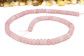 Jade Polished 4x6mm Smooth Rondelle - Dyed Soft Pink