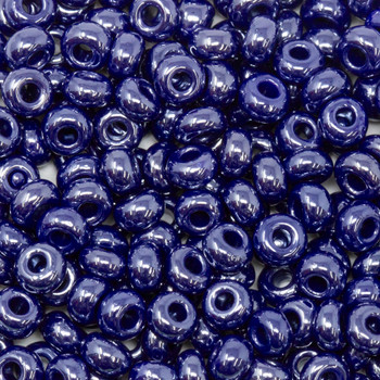 Size 6 Czech Seed Beads -- 652 Navy Blue Luster