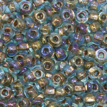 Size 6 Czech Seed Beads -- 1123 Light Aqua / Copper Lined