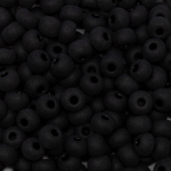 Size 6 Czech Seed Beads -- 101m Jet Matte