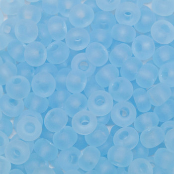 Size 6 Czech Seed Beads -- 611m Light Aqua Matte