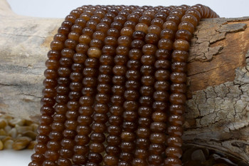 Jade Polished 5x8mm Smooth Rondelle - Dyed Coffee
