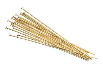 Plated Gold 1.5" Long 24 Gauge Head Pins - 20 Pieces