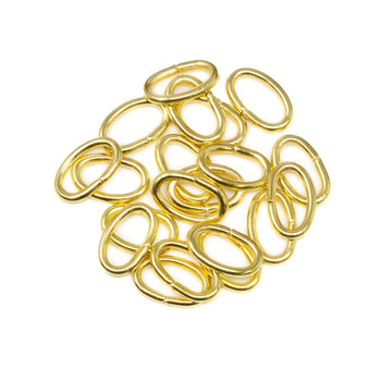 18kt Gold Plated Stainless Steel 6x8mm Oval 21 Gauge OPEN Jump Rings - 20 Pieces