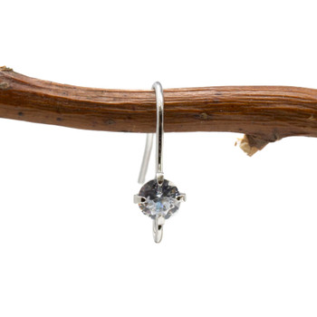 Platinum Plated Micro Pave 16mm Earring Hooks - 1 Pair