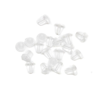 Rubber Earring Backs 3x4mm - 20 Pieces