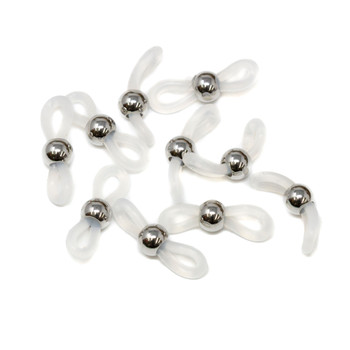 Rubber Eyeglass Holders with Stainless Steel Adjuster Bead  - 5 Pair