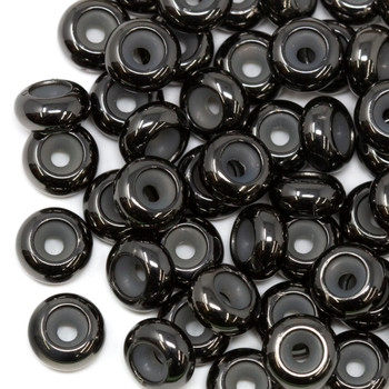 Gunmetal Plated 8x4mm Silicone Suction Bead - 2mm Hole