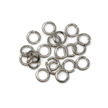 Platinum Plated 5mm Round 20 Gauge OPEN Jump Rings - 20 Pieces